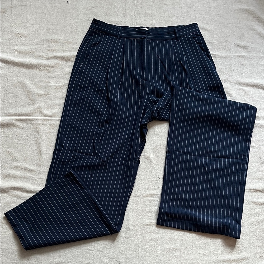 Abercrombie & Fitch Navy Pinstripe Trousers